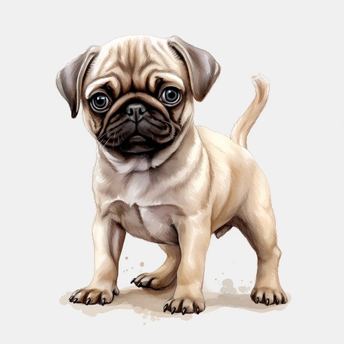 Wandtattoo aufkleber mops - wandtattoo,
