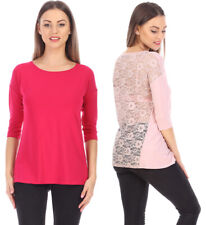 Merry Style 3/4-Arm Langes Oberteil Top Shirt Bluse mit Spitze Elegant MS10-319