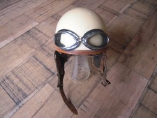 DDR Helm alter Oldtimer Motorradhelm Gr57 Halbschale Sturzhelm Rehnania mit Bril