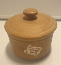 Kleiner Keramik Topf, Dose, Gefäß mit Deckel - Vieux Gres