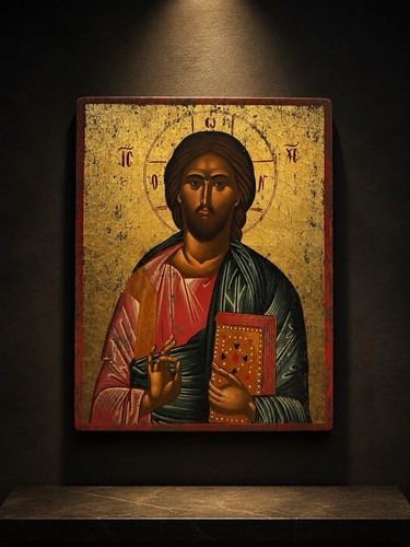 Byzantinische christus ikone - byzantinische,