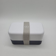 monbento - Bento Box Erwachsene weiß/blau Made in France - Lunchbox mit Fächern 