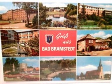 Bad Bramstedt. Mehrbild AK farbig. Straßenpartie, Gebäudeansichten, See, Parks, 