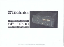 Technics Bedienungsanleitung user Manual für SE-9600 english Copy