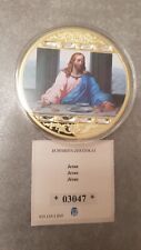 Gigant Medaille 70 mm Jesus The last Supper mit Swarovski vergoldet PP
