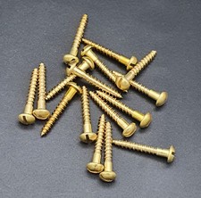 Holzschrauben Halbrundkopf DIN 96 DIN96 Messing blank Halbrund mit Schlitz