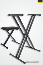 Set Keyboardständer doppelstrebig+Klavierbank Ständer Pianositz