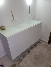 schrank weiß 120 x 42 x 64 cm mit oberes Milchglas, neuwertig,  6 Monten alt
