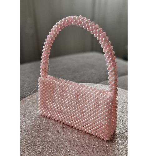 Handmade pink pearl - , bag