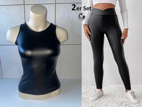 Tank top leder optik sexy - leder,