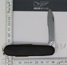 ADLER-Messer Taschenmesser, 1/2 Wellenschliff-Klinge, schwarze Griffschalen #431