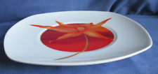 Tirschenreuth Kuchenteller 19 cm orange Blume viereckig weitere Porzellan Teller