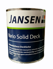 Schwedenhausdeckfarbe Holzfarbe Jansen Vario Solid Deck Freie Farbwahl 0,75L