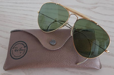 Ray Ban 1/30 - 10 K GO Vintage Outdoorsman Gold Sportbügel Sonnenbrille mit Etui