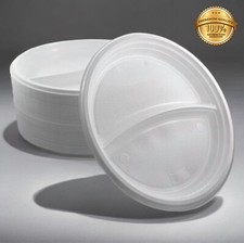 Menüteller - 2-geteilt Mehrweg, Plastikteller, Partyteller, Einweggeschirr - NEU