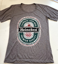 cooles Herren T-Shirt Gr. S grau mit "Heineken Lager Beer" Aufdruck #STF