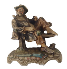 Capodimonte Figurenbank Atemberaubende Figur Pfeife Rauchen 17 cm Top Vintage