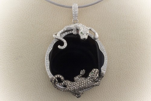 Panther anhänger rund - 2,