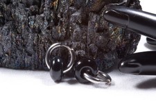 Edelstein Schwarzer Achat Creolen