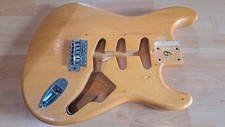 unbekannter Stratocaster Body/Korpus, 2-teilig, wahrsch. Lindenholz, klar lack