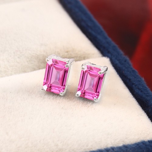 Aaa pink saphir ohrstecker 925 - ohrstecker,