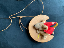 Mond mit Maus, Schlafmaus, Holz, Mobile, Baby, Kinderzimmer