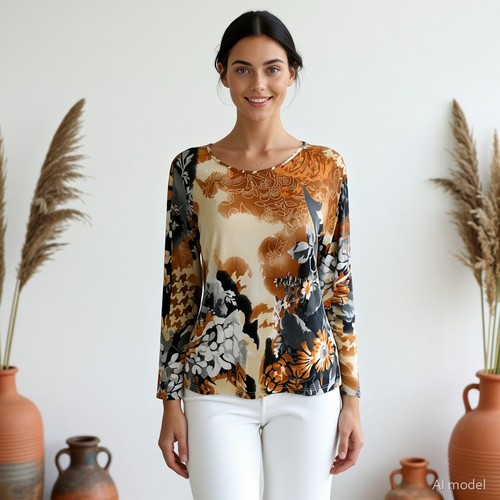 Extravagant bluse mehrfarbig - bluse,