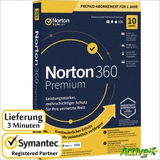 NORTON 360 Premium 2025 10 Geräte |PC,Mac,Android,iOS| Internet Security DE-Liz