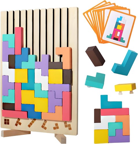 Holzpuzzle tetris montessori - tetris,