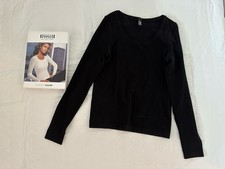 Wolford Atlanta Pullover Shirt XS EXTRA SMALL Schwarz Cotton Velvet Light Langar