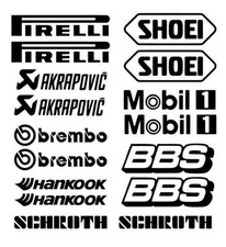 Motorsport Sponsoren, Auto Aufkleber-Sticker Racing Tuning Set 17 -  16Sticker