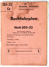 Deutsche Reichsbahn - Buchfahrplan Heft 203-23 Rbd Cottbus 1986/87 (Orig.) BR 52