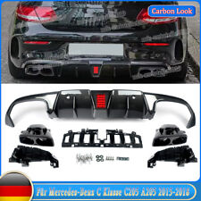 Für Mercedes C205 Coupe C63 Sport Carbon Optik 15-19 Heckdiffusor Auspuffblenden