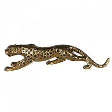 89135 Gepard  Poly . goldfarben / schwarz . Antikfinish Raubkatze Leopard