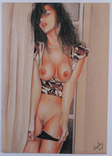 Original drawing ,Zeichnung ,nude woman, weiblicher Akt