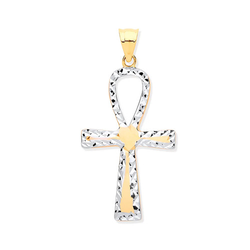 Kreuz anhänger gelb - kt, und