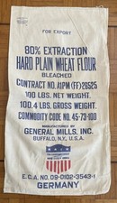 Alter amerikanischer Leinensack - Mehlsack / Sack aus Leinen - Carepaket Ww2