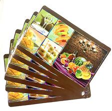 3D Platzdeckchen Platzset abwaschbar Kunststoff PVC- 6 Stück Motive Obst-36226-5