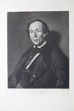 Peter Ilsted. Bildnis Hans Christian Andersen nach C.A. Jensen. Mezzotinto.
