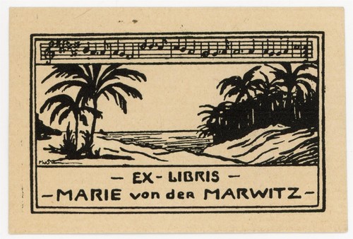 Exlibris marie von der marwitz - marie,