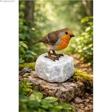 Rotkehlchen auf stein - auf,