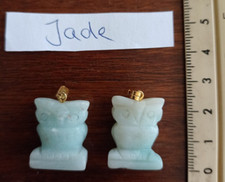 Schmuck Anhänger EULE Edelstein JADE Halsschmuck Damen Heilstein Waage