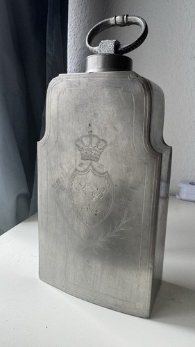 Antike zinn schraubflasche - antike,