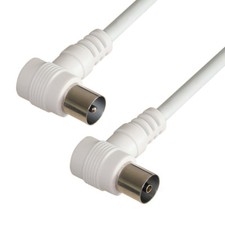 Antennen Kabel 2,5m weiß gewinkelt KOAX Anschlusskabel Koaxialkabel BK TV sem