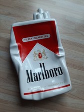 Marlboro Red Aschenbecher Keramik Retro Vintage Schachel Zigaretten rot weiß 