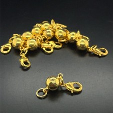 10'ER. SET MAGNETVERSCHLUß MESSING VERGOLDET MIT KARABINER SCHMUCKJAGD