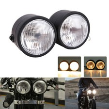 Motorrad Doppel Dual Scheinwerfer H4 Halogen Fernlicht Abblendlicht Für Harley w