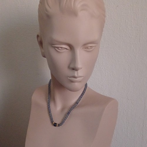 Perlenkette halskette blau mit - perlenkette,