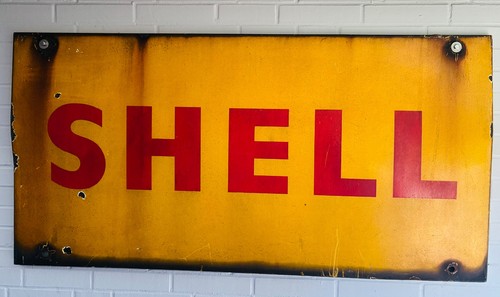 Shell emaille schild - shell,