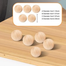 5x Holzkugeln Unbehandelt Hartholzkugeln DIY Dekokugeln zum Basteln